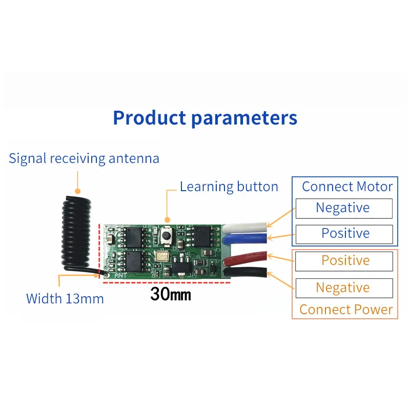 3.6-24V Motor Forward Reverse steering Controller Mini Micro Motor Gearwheel Wireless Remote Control Switch Controller