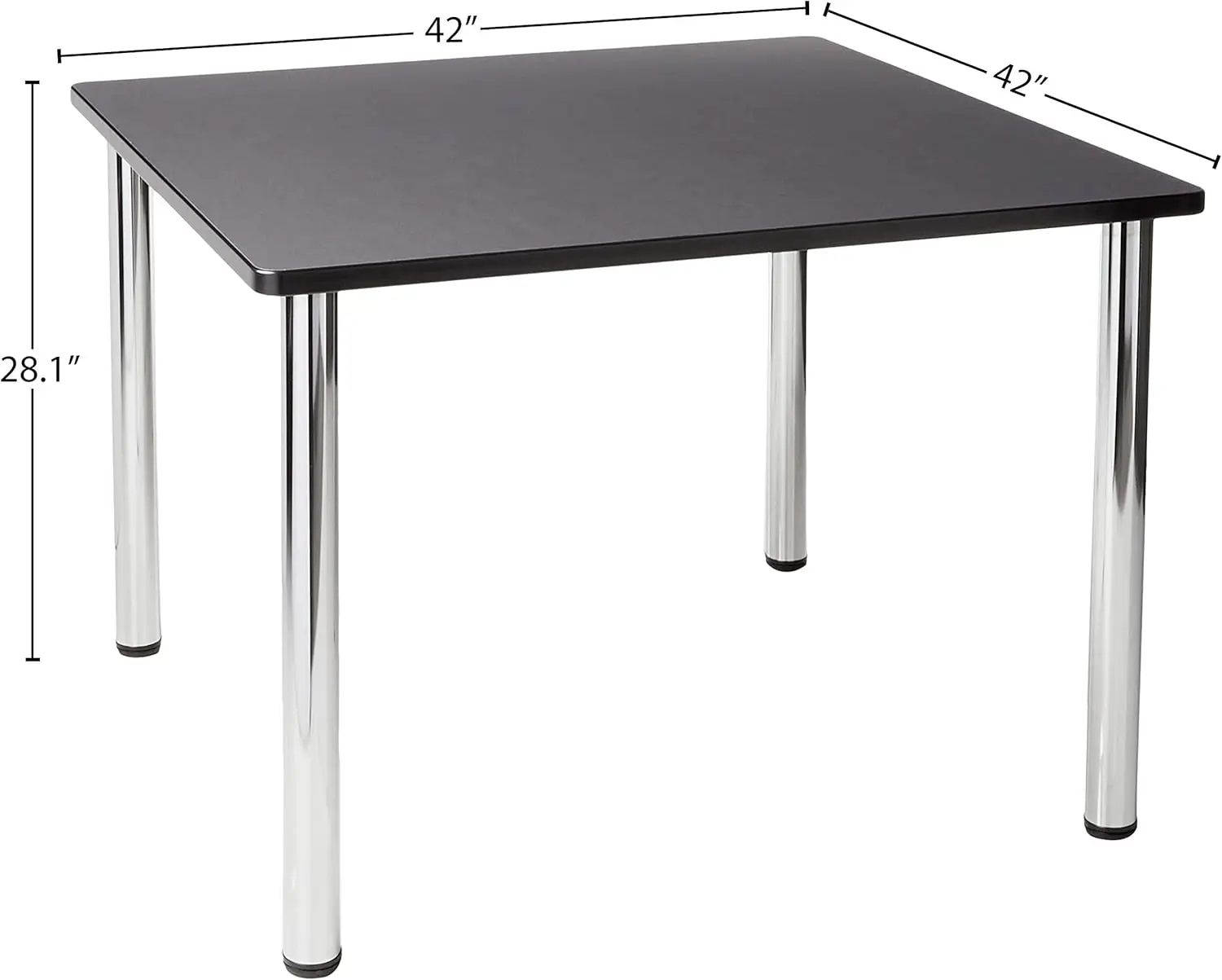 Kee 42"" Square Breakroom Table- Grey/ Chrome