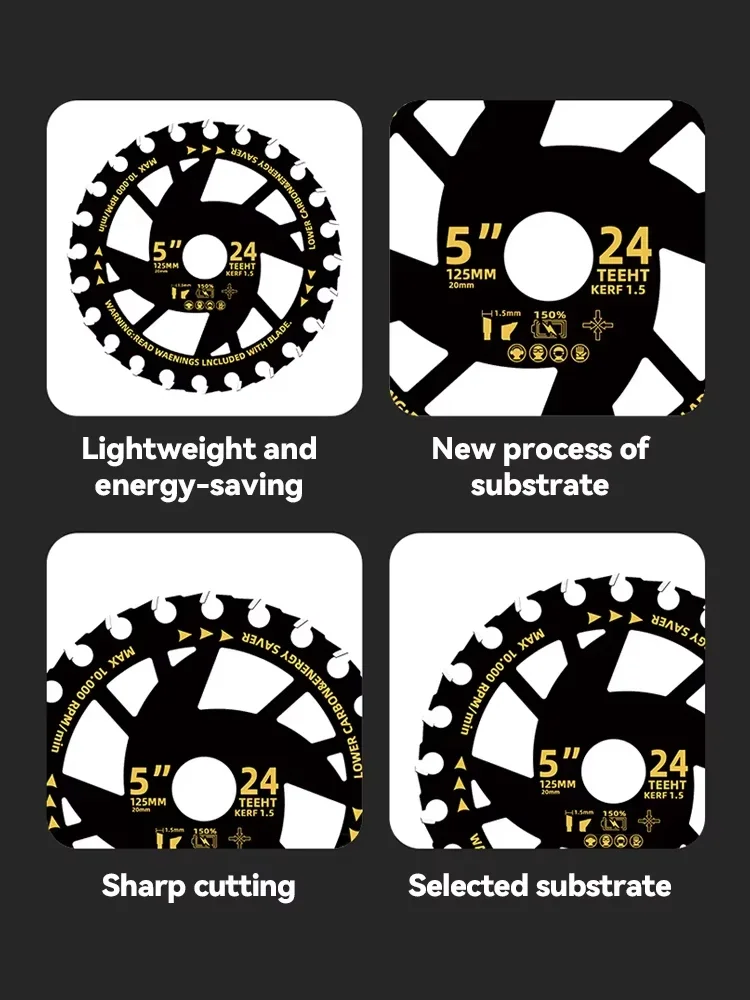 Efficient Energy Saving Lithium Saw Blades 5/5.5-inch Circular Saw Blade Wood Cutting Saw Blades Woodworking Alloy Grinder Blade