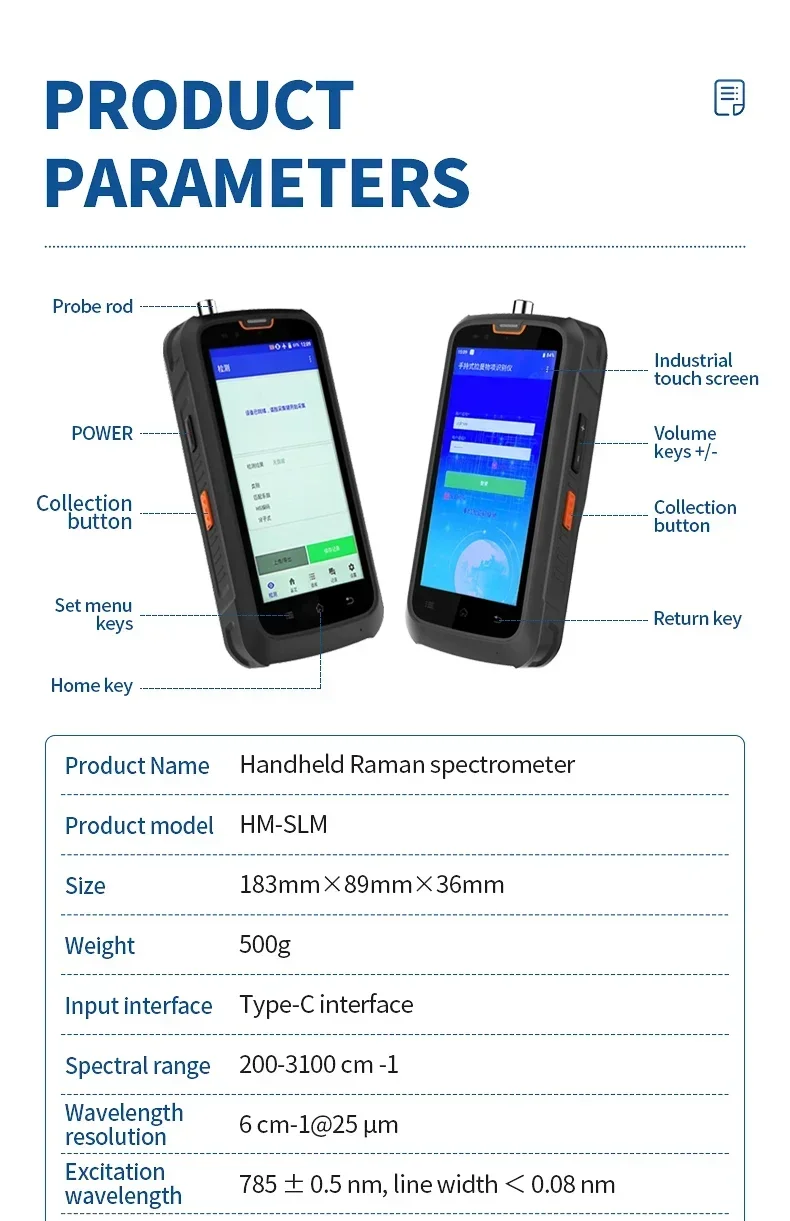 Портативный портативный детектор Raman Spectrometer