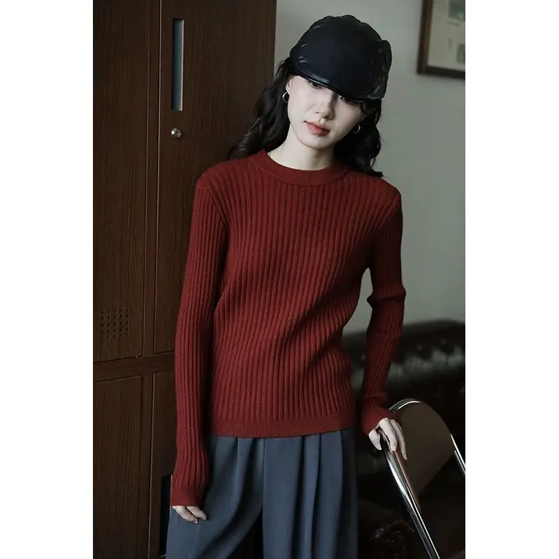 

Облегающий корейский вязаный свитер, женский осенне-зимний свитер с высоким воротником, ort Sve, внутренняя одежда, топ Street Faion