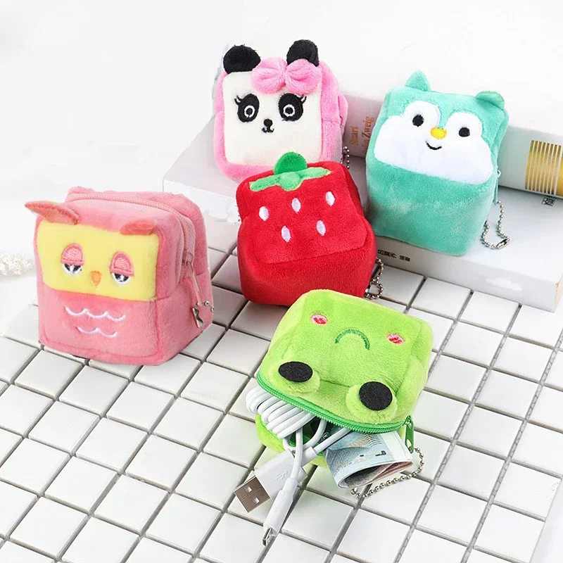 Frog Wallets Headset Coin Purse Coin Key Bag Small Cute Soft Zipper Bag Christmas Gift Panda Female Child Multifunctional Women