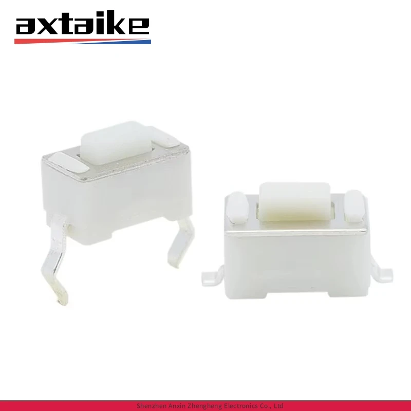 

100PCS 3*6*4.3mm 5.0mm 2pin SMD DIP DC12V 50mA Tact Switch Push Button Touch Micro Switch 3×6×4.3mm Remote Control White Button