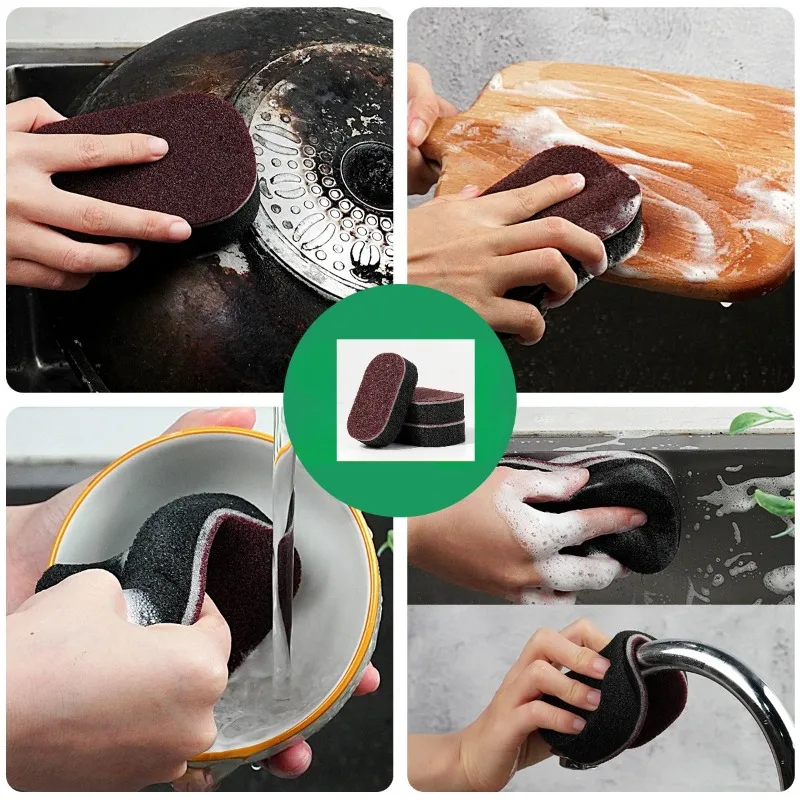 Magic Sponge Power Thicken Double -sided Dishes Cleaning Brushes Kitchen Wipe Rust Brushing Pot Bottom Black Stain Artifact