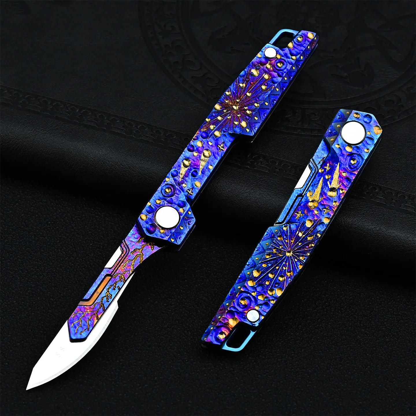 star-sky-limited-edition-carved-titanium-alloy-art-knife-keychain-portable-disassembly-tool-expressive-collectible-edc