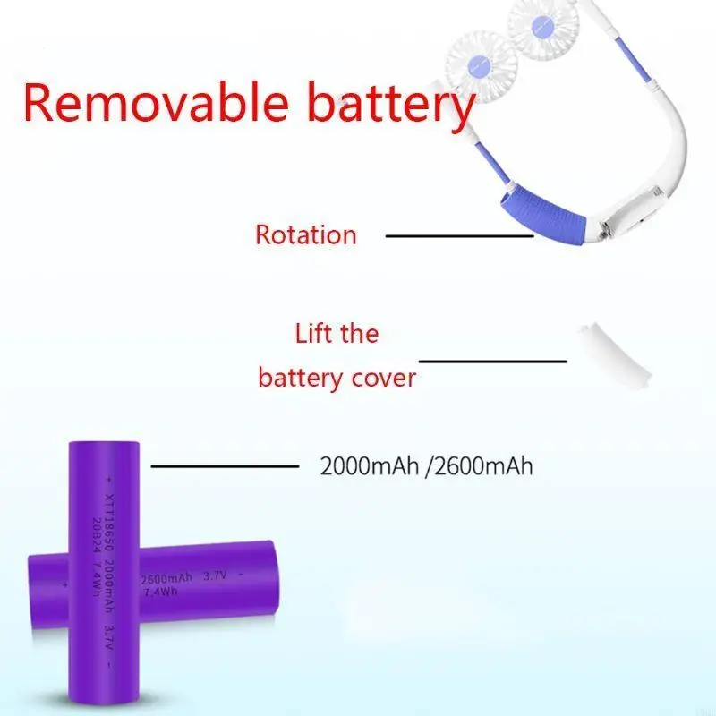 Herramientas enfriamiento 19QE 3 velocidades Mini Fan colgante Ventilador deporte banda para