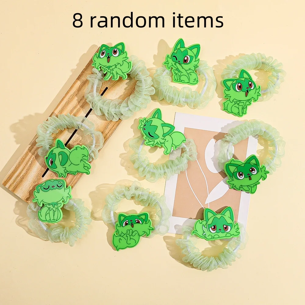 8 قطعة بوكيمون جديد ورقة القط العلاقات الشعر لطيف تصميم محبي يجذب الانتباه على تصفيف الشعر اليومية العملي إكسسوارات الشعر