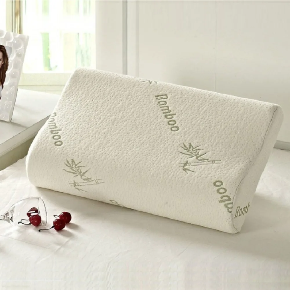 New Slow Rebound Bamboo Fiber Pillow Health Care Soft Memory Foam Pillow Support NeckRelief Comfortable Orthopedic Pillows Home