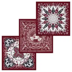 High Quality New Design Hip Hop Red Anchor Cotton Square Scarf Sailor Bandana Scarf Anchor Print Headband Paisley Gifts Unisex