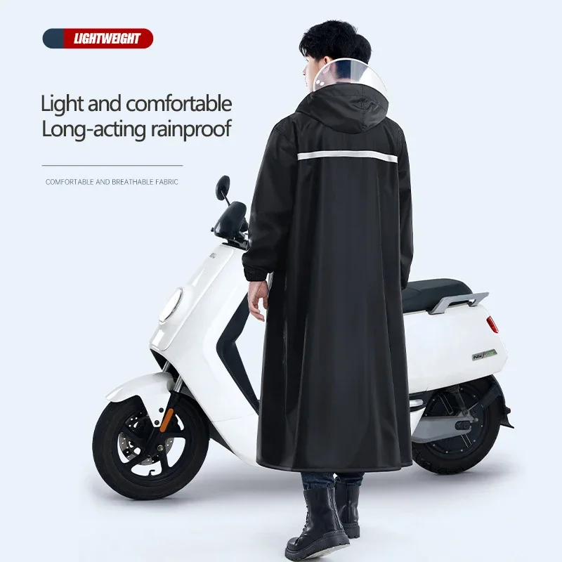 Fashion Adult Waterproof Long Raincoat One-piece Full-body Adult Motorcycle Rider Men's Raincoat Walking Protection Raincoat