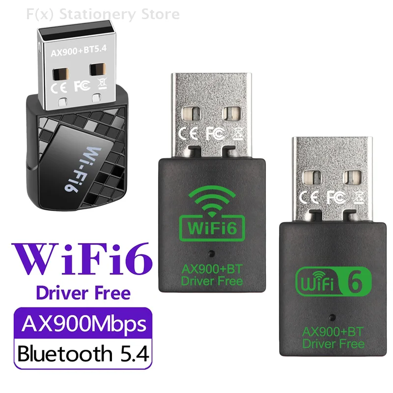 

1Pc 2 In 1 Dongle Dual Band 2.4G 5GHz USB WiFi 6 Network Wireless Wlan Receiver DRIVER FREE 900Mbps WiFi Bluetooth 5.4 Adapter