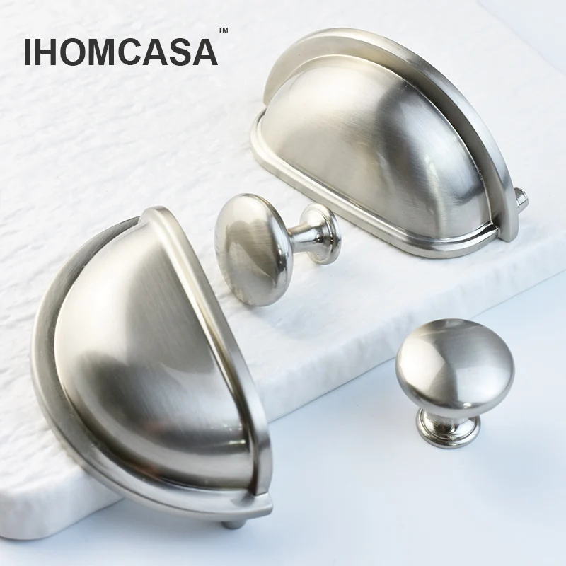 IHOMCASA Kitchen Furniture Handles Cupboard Cabinet Door Handle Wardrobe Shoe Cabinet Pulls Shell Golden Drawer Knobs Nordic