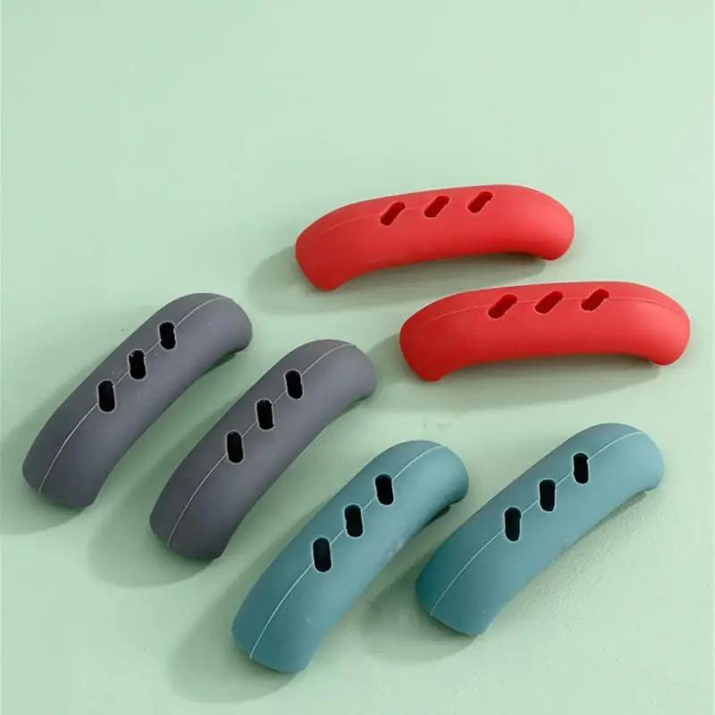 2-6Pcs Silicone Hot Handle Holde Non Slip Rubber Pot Holders Pan Ear Clip Cast Iron Handles Grip Cover Heat Resistant Potholde