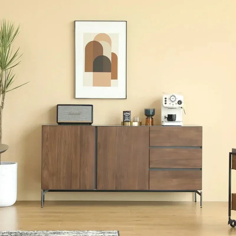 

Modern Minimalist Sideboard Cabinet Light Luxury Narrow Wall Walnut Sideboard Cabinet