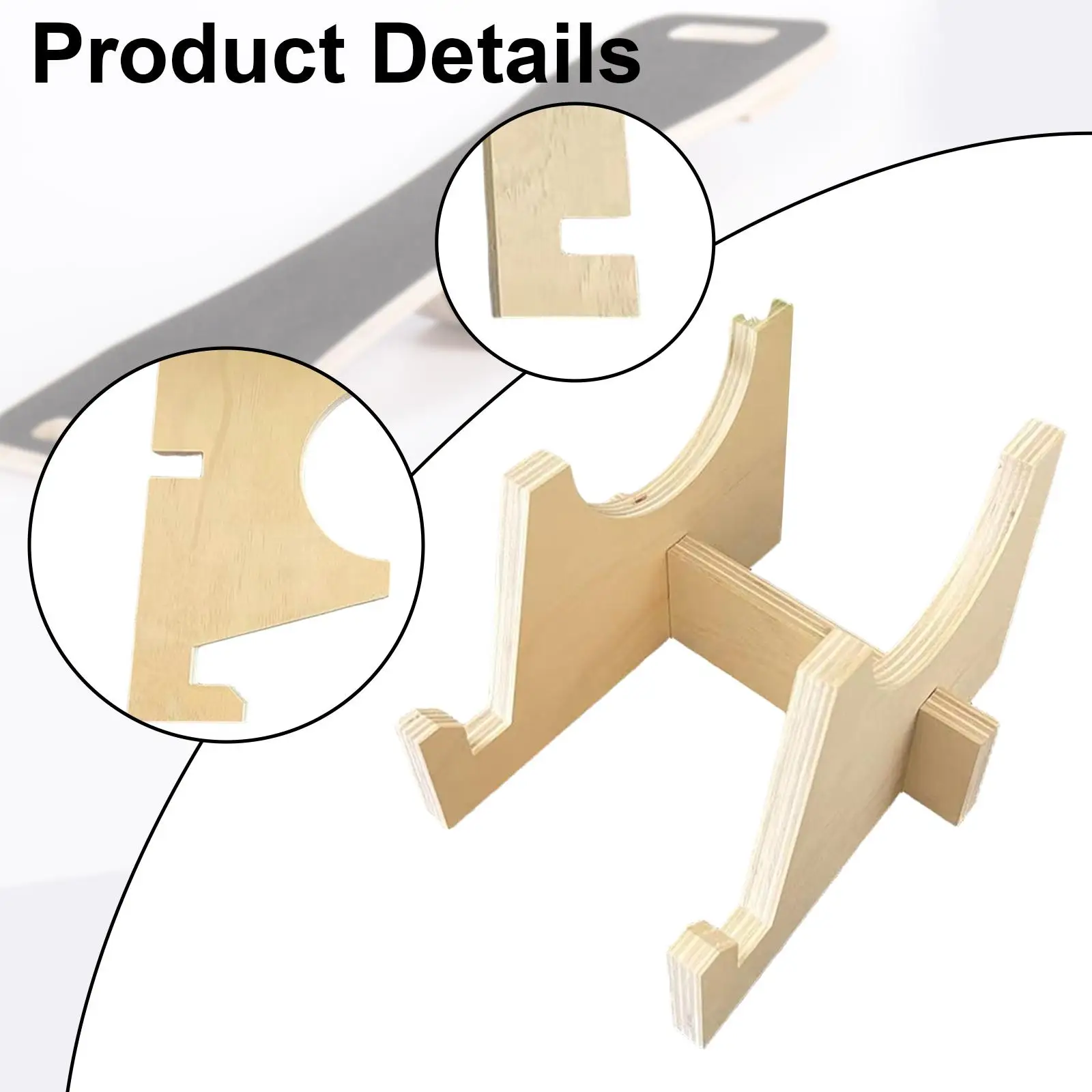 Roller Board Storage Stand Wooden Construction Workout Board Stand Space Saving Wobble Board Holder for Indoor Balance Board
