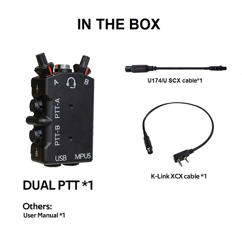 MPU5 DUAL PTT Rádio Tático Metálico para AMP/C3