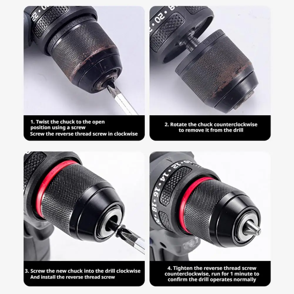 Electric Wrench Conversion Head Ratchet Self-Locking Drill Chuck 0.8-13mm Three-Jaw High Hardness Bearing Tool Accessory