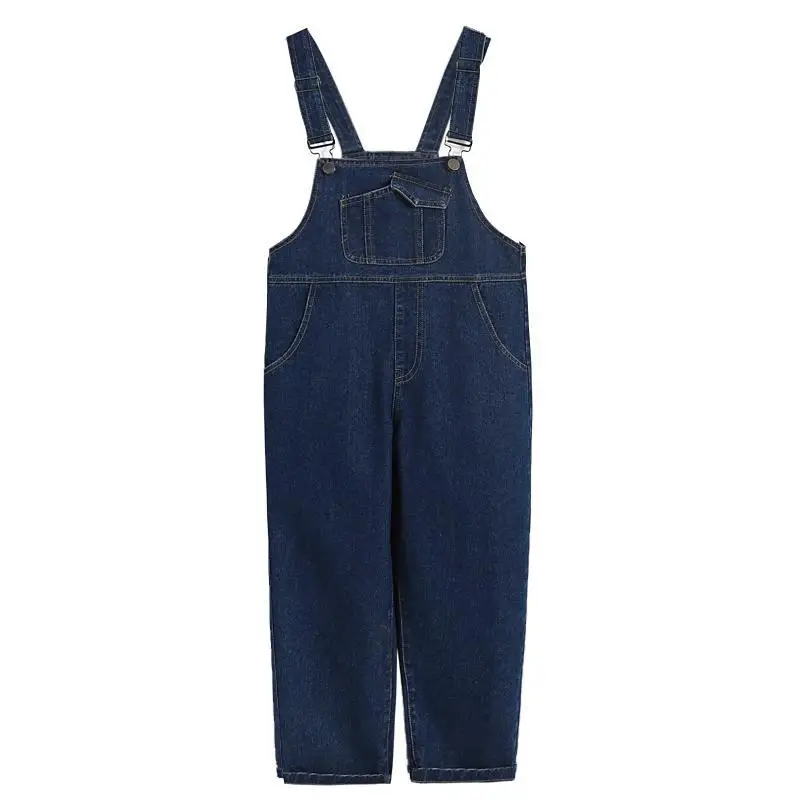 2024 new Spring Autumn Girls Kids Denim overalls Pants  Baby Children Jeans Long Pant Trousers Children Clothes 2-12T