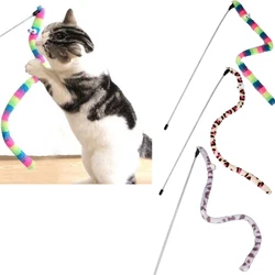 Cute Funny Rainbow Stick Pet Cat Toys Cat Teaser Toy Wand Cat Stick Strong Cat Toy Interactive Toys Cat Supplies Pet Products