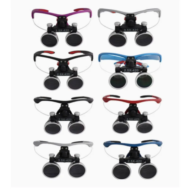 2.5X 3.5X Head‑Worn Dental Loupe with 5W Headlight Black Headband Oral Surgical Magnifier for Medical Examination Operation