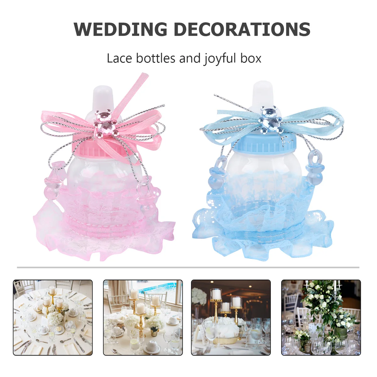 

24Pcs Wedding Candy Box Set Unique Milk Bottle Shape Favor Boxes with Detail Perfect for Party Favors Small Gifts