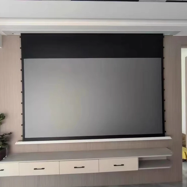 

4K серый кристалл встраиваемый потолочный моторизованный экран проектора 100-дюймовый электрический проекционный экран Smart ALR