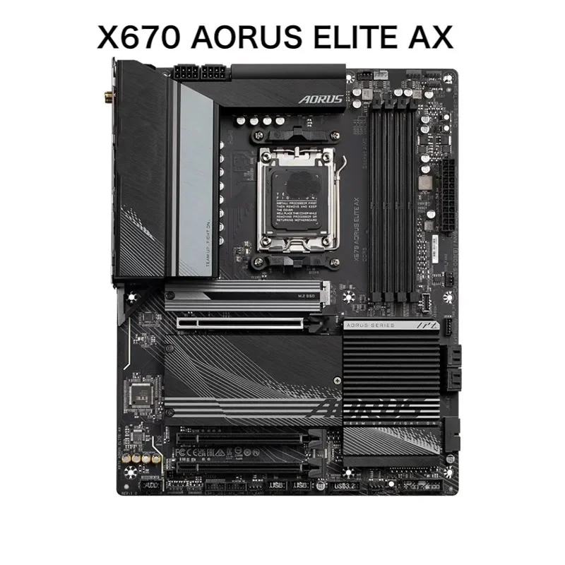 For Gigabyte X670 AORUS ELITE AX Motherboard 128GB AM5 DDR5 Support Ryzen 7000 Series CPU Mainboard 100% Tested OK Fully Work