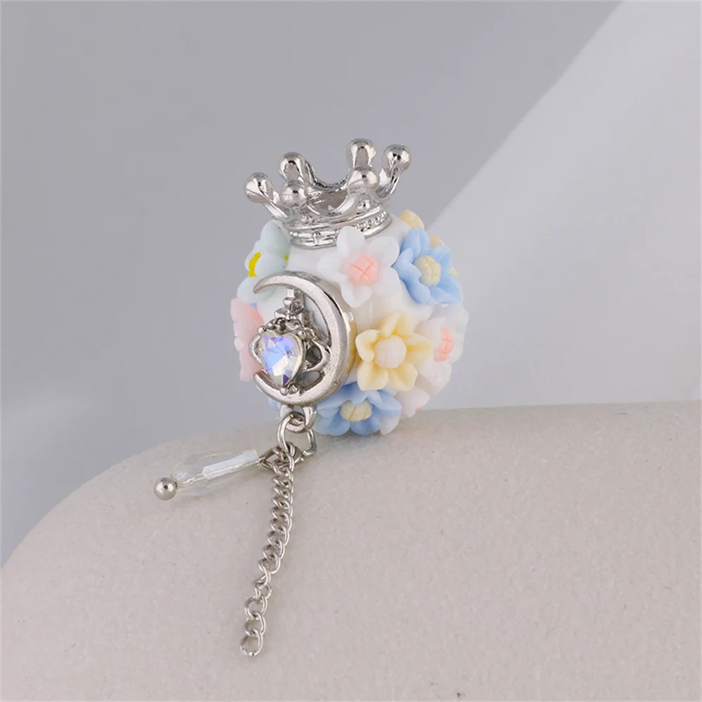 ST58 Nightglow Gemstone Tassel Flower Soft Pottery Nepalese Straight Hole Beads DIY Handmade Key Necklace Accessories Material