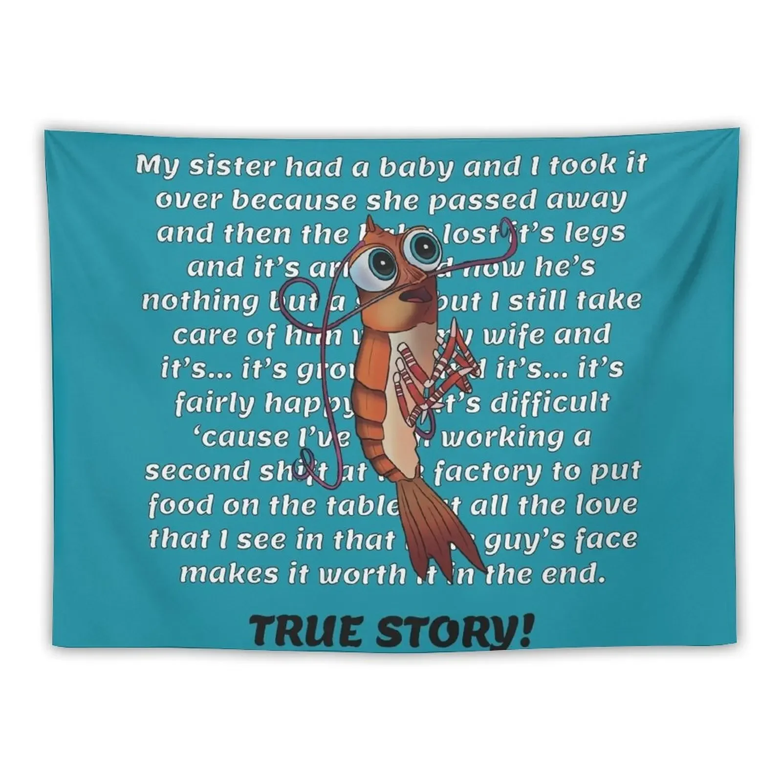 Shrimp Sob Story (Shark Tale) Tapestry Bedroom Decor Cute Room Decor Wall Mural Wall Decor Tapestry