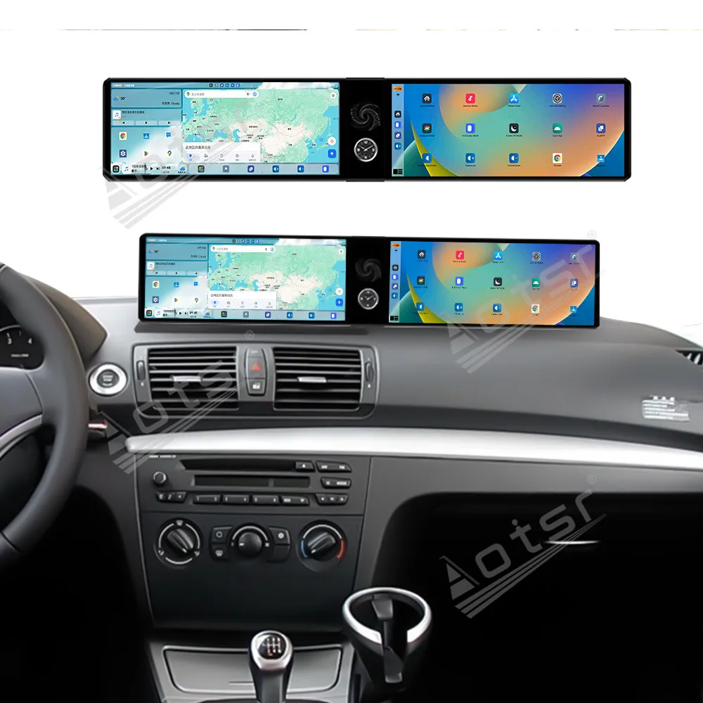 Android 13 Dual 12.3 Inch Ultra-Thin Cutout Version For BMW 1 Series 2006-2011 NBT Wireless CarPlay GPS Navigation Car Radio