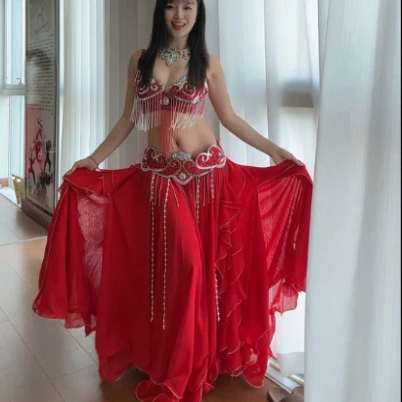

Belly Dance Costume 2026 New Performance Costume Performance Costume High End Sexy Dazzling Skirt Dance Costume for Women