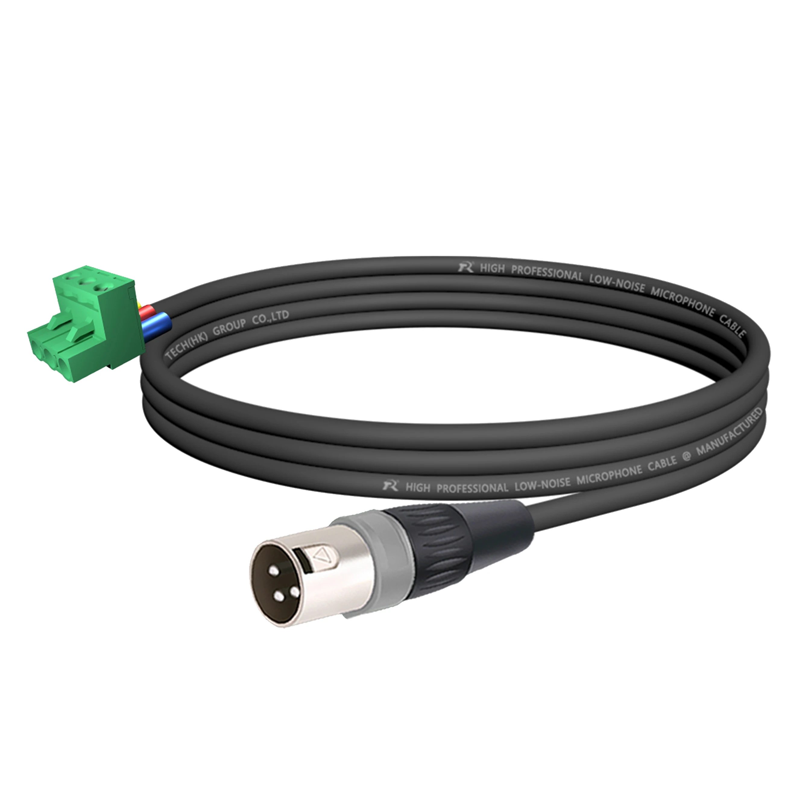 Premium-Kabel vom Phoenix-Terminal zu XLR F/M-Buchse, mit silbermetallischem Anschlusskern und einfarbigem, abgeschirmtem Kabelmantel – Detail 5