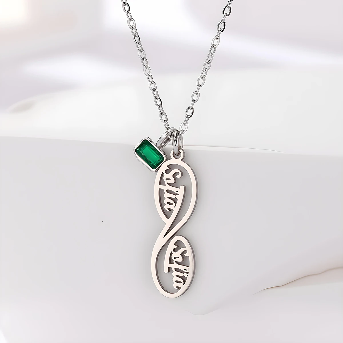 

Женское ожерелье Todorova с подвеской в виде символа бесконечности из нержавеющей стали с именной гравировкой, модное украшение для повседневной носки