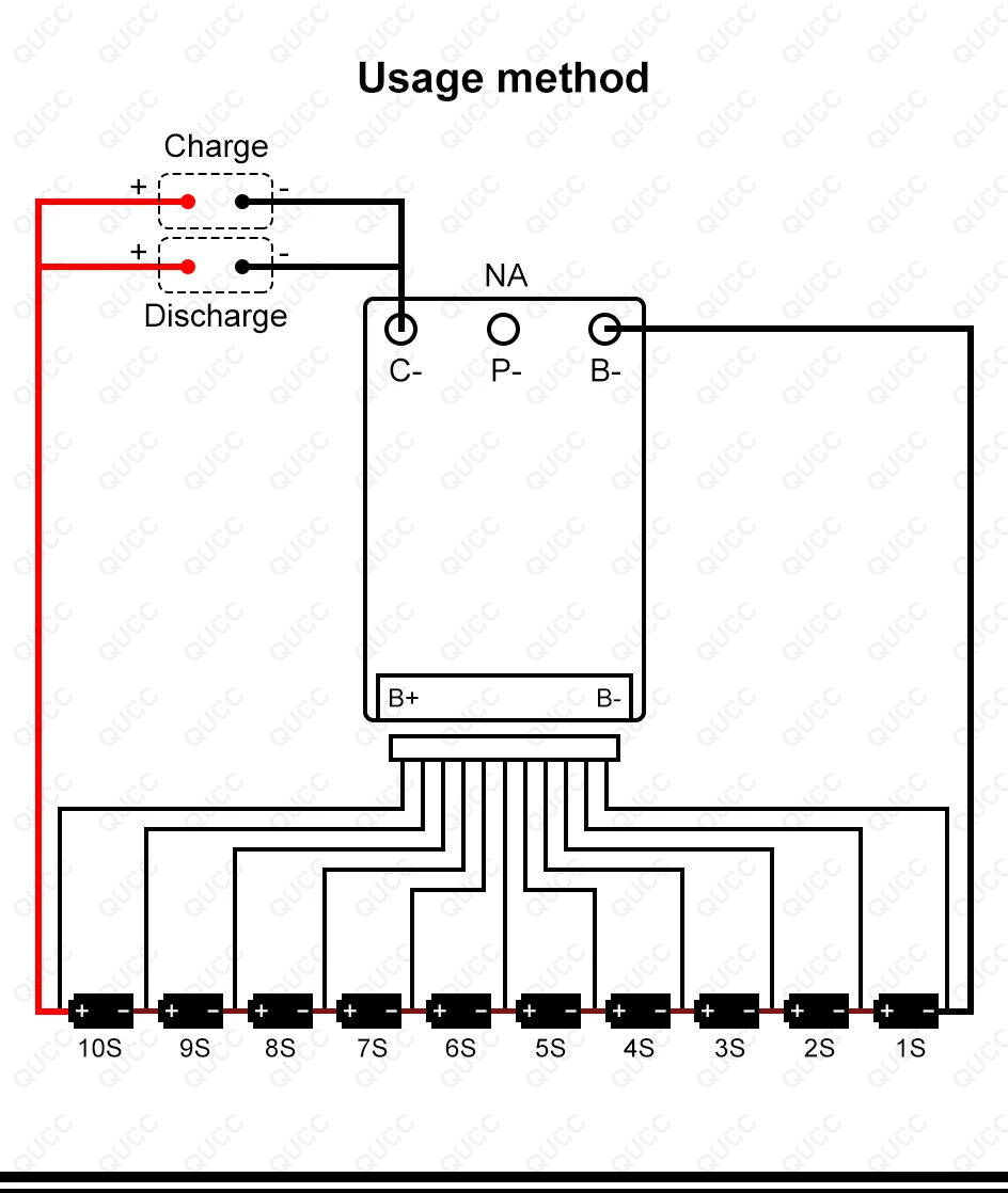 Qucc Li Ion 10S 13S 14S 15A 20A BMS 48V 36V 18650 Battery Pack Electric Toy Electric Scooter Electric Moped Power Battery BMS