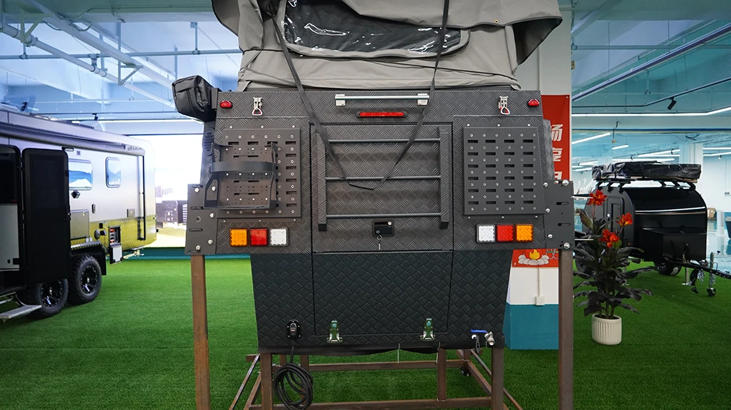 2025 Kinlife Pop-Up Roof Kitchen Shower and Solar Panel for 4x4 Ute and Pickup Camping Truck Canopy Camper with Tool Boxes view 4