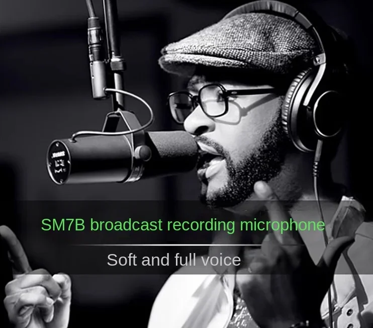 SM7B/SM7DB Microphone, Broadcasting Microphone, Performance Stage, Live Broadcast, Karaoke, Vocals, Wired Microphone