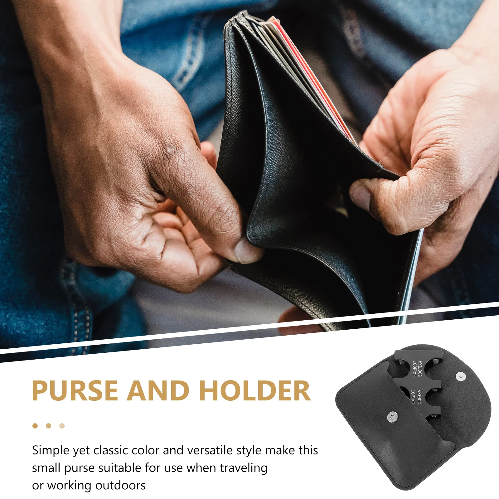 

1Set Coin Purse Small Purse for Women Lightweight Button Closure Coins Holder Key Wallet Travel Work Small Organizer