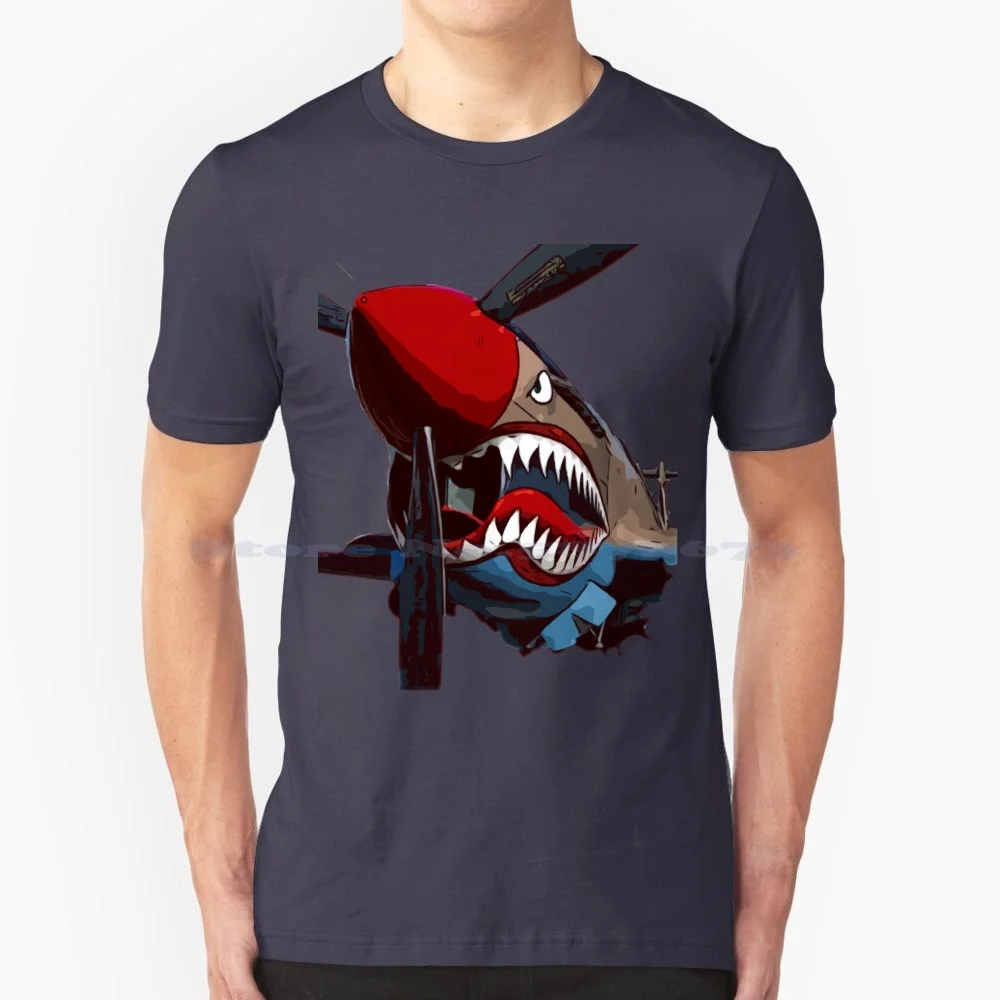 P-40 Warkhawk Flying Tiger Ww2 Warbirds Warplanes T Shirt 100% Cotton Tee Curtiss P 40 Warhawk Ww2 Wwii Aviation Enthusiasts