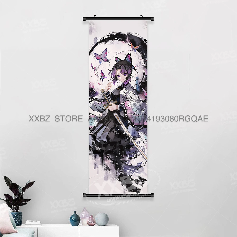 Bandai Demon Slayer: Kimetsu No Yaiba Leinwand, Heimdekoration, Wandkunst, zum Aufhängen, Gemälde, Schriftrollen, Bilddruck, Anime-Figuren, Poster 6