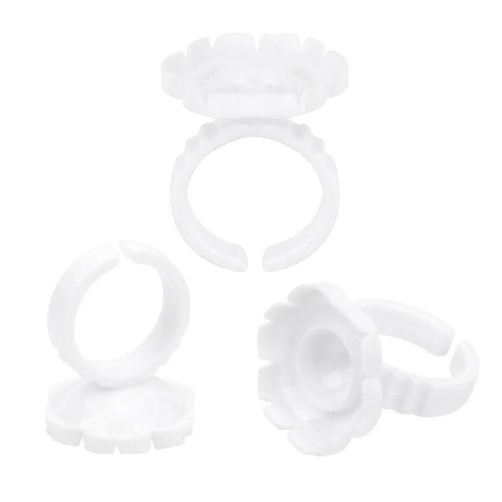 Pegamento desechable para pestañas, anillos de Copa, anillos ajustables, pegamento de volumen, 100 piezas