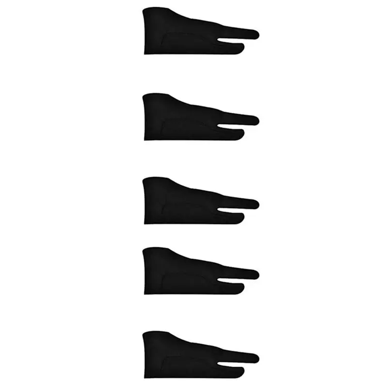 Leading-10 Pack Artist Gloves For Tablet Digital Drawing Glove Two Fingers Thicken Palm Rejection Glove For Graphics Pad (S)