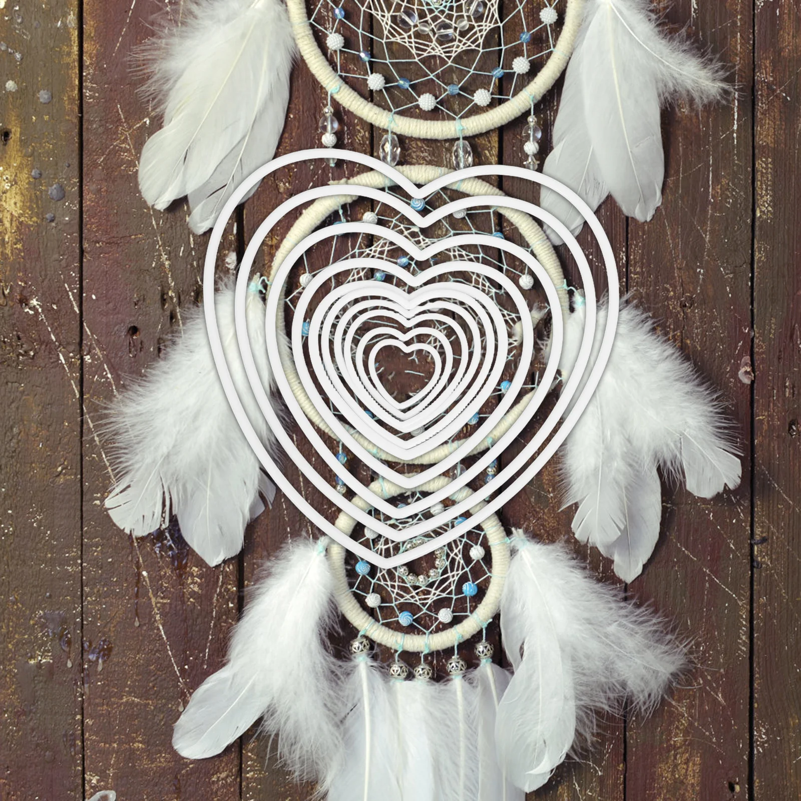 10 قطعة شكل قلب زاك الأطواق البلاستيكية خواتم صغيرة الحرفية مكرامية لوازم DIY بها بنفسك الأزهار هوب الجدار الديكور لغرفة النوم #2