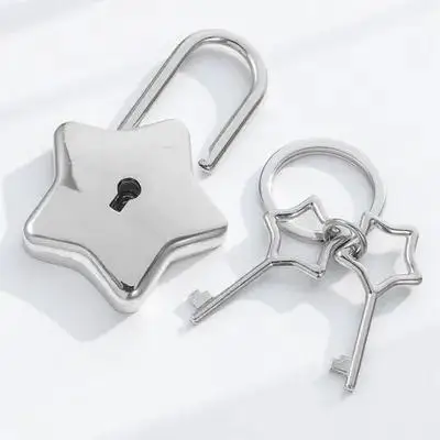 

Decorative Star Shaped Padlock Metal Small Diy For Diary Jewelry Box Anti Rust Durable Lightweight Cute With Keys Star Lock For