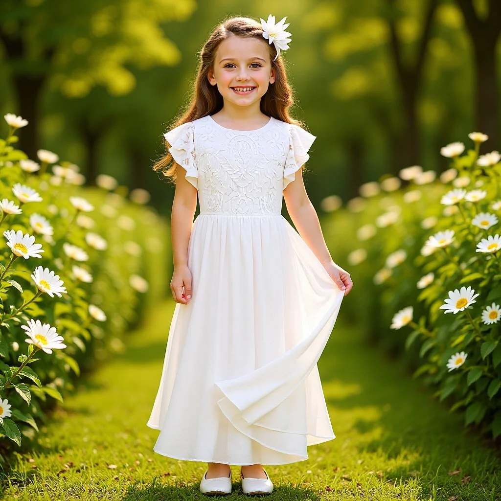 Weißes Spitzenkleid für Mädchen, Sommerkleid, Blumenmädchenkleider für Hochzeiten, für 4 bis 32 Jahre