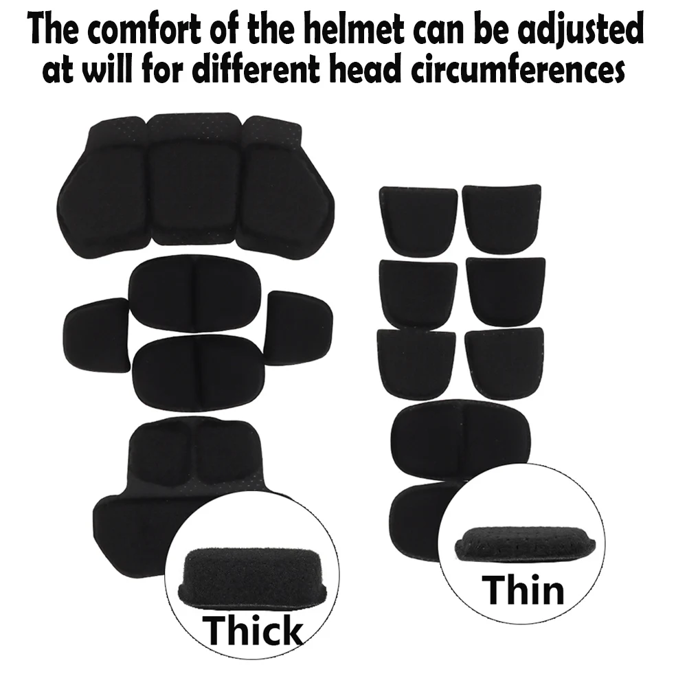 Helmet Inner Padding Kit Tactical Helmet Soft Breathable Protective Pad Memory Foam Pads M-LOCK Fast High Cut Helmet Accessories