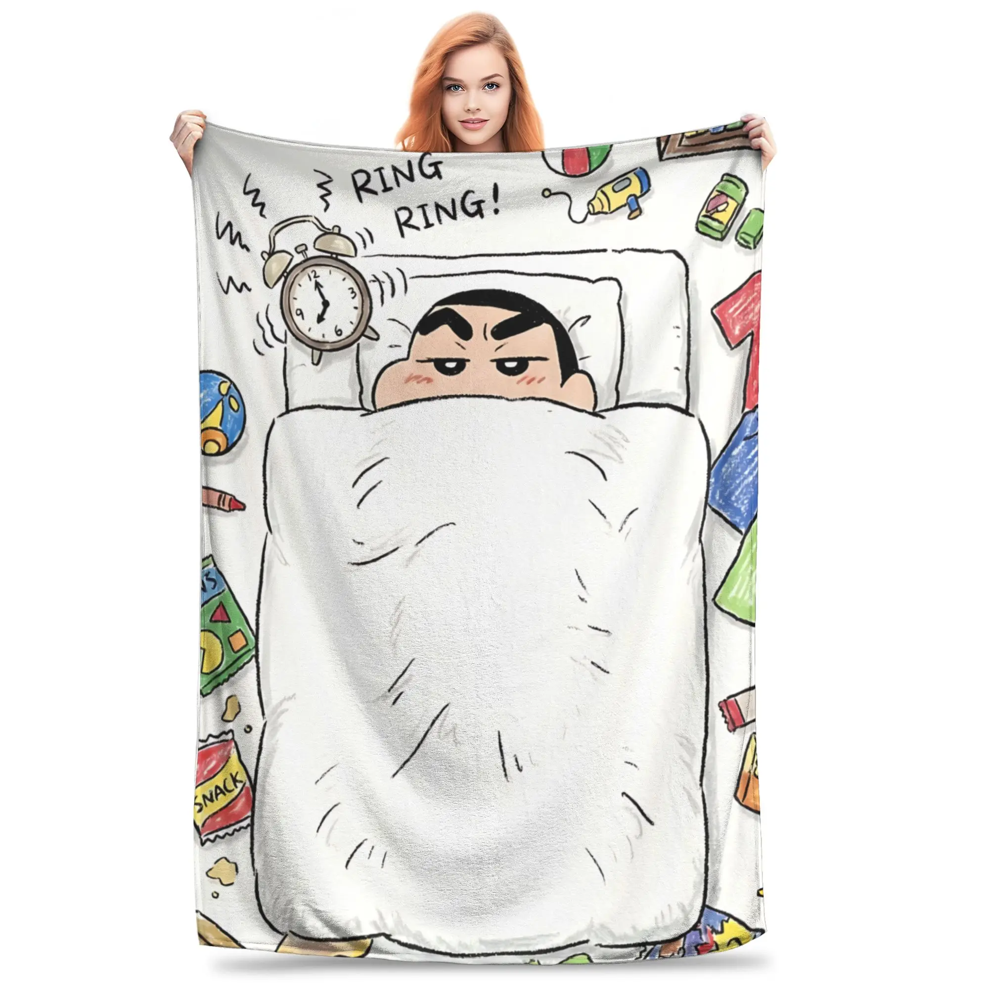 1PC Crayon Shin chan‌s  Winter Blankets for Adults Bedding Home Interior Sofa Knee