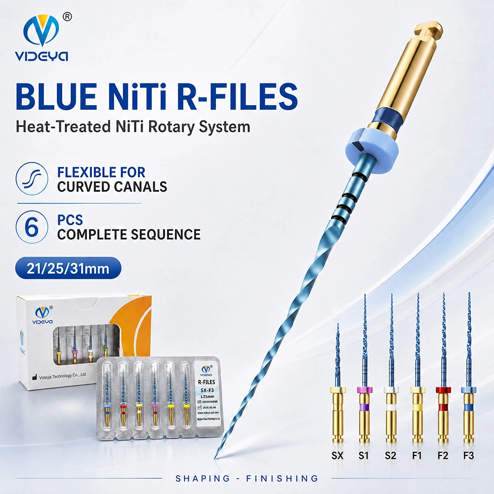 VIDEYA NiTi Rotary Endodontic Files ProTaper Universal Compatible 19/21/25/31mm Varied Taper 6pcs Dental Root Canal Shaping