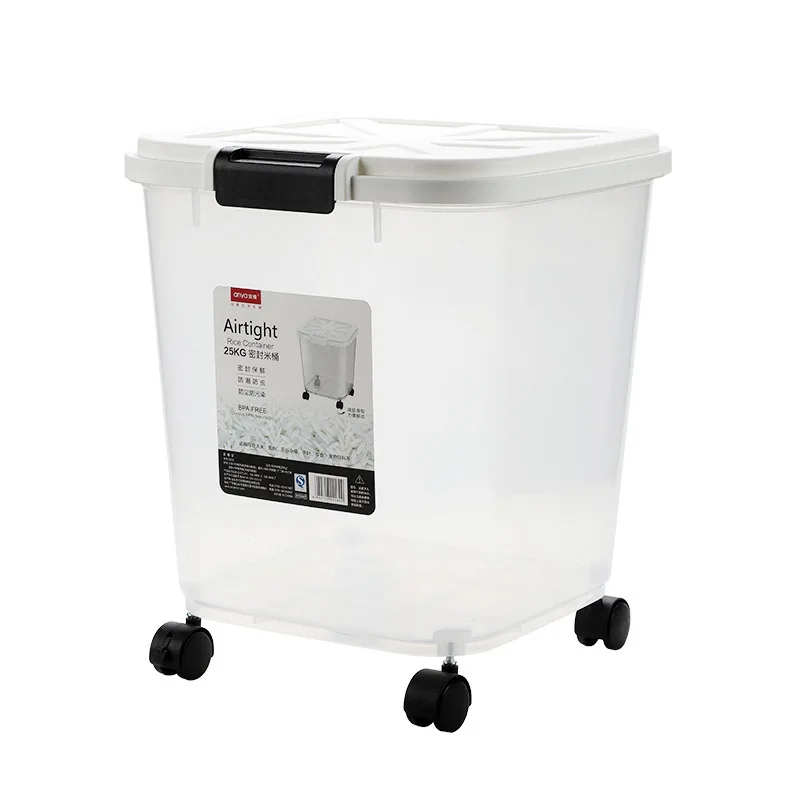 Tidal Sealed Rice Barrel, 20 Kg Flip, Household Kitchen Grain Storage Barrel, Pet Cat Food Storage Box, Flour