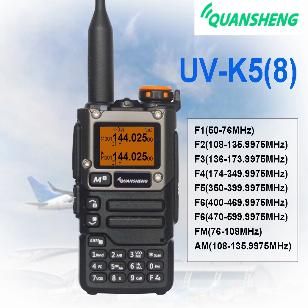 

Quansheng UV K5(8) K6 Walkie Talkie Портативная Am FM Двусторонняя радиостанция Аматорская любительская беспроводная установка Приемник дальнего действия