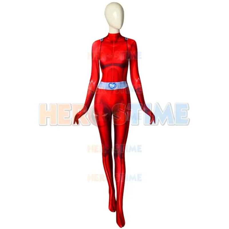 Totaal spionnen! DyeSub Afdrukken Vrouw Cosplay Kostuum Mandy Clover Sam Alex Superheld Cosplay Zentai Catsuit Hot Koop BS3696